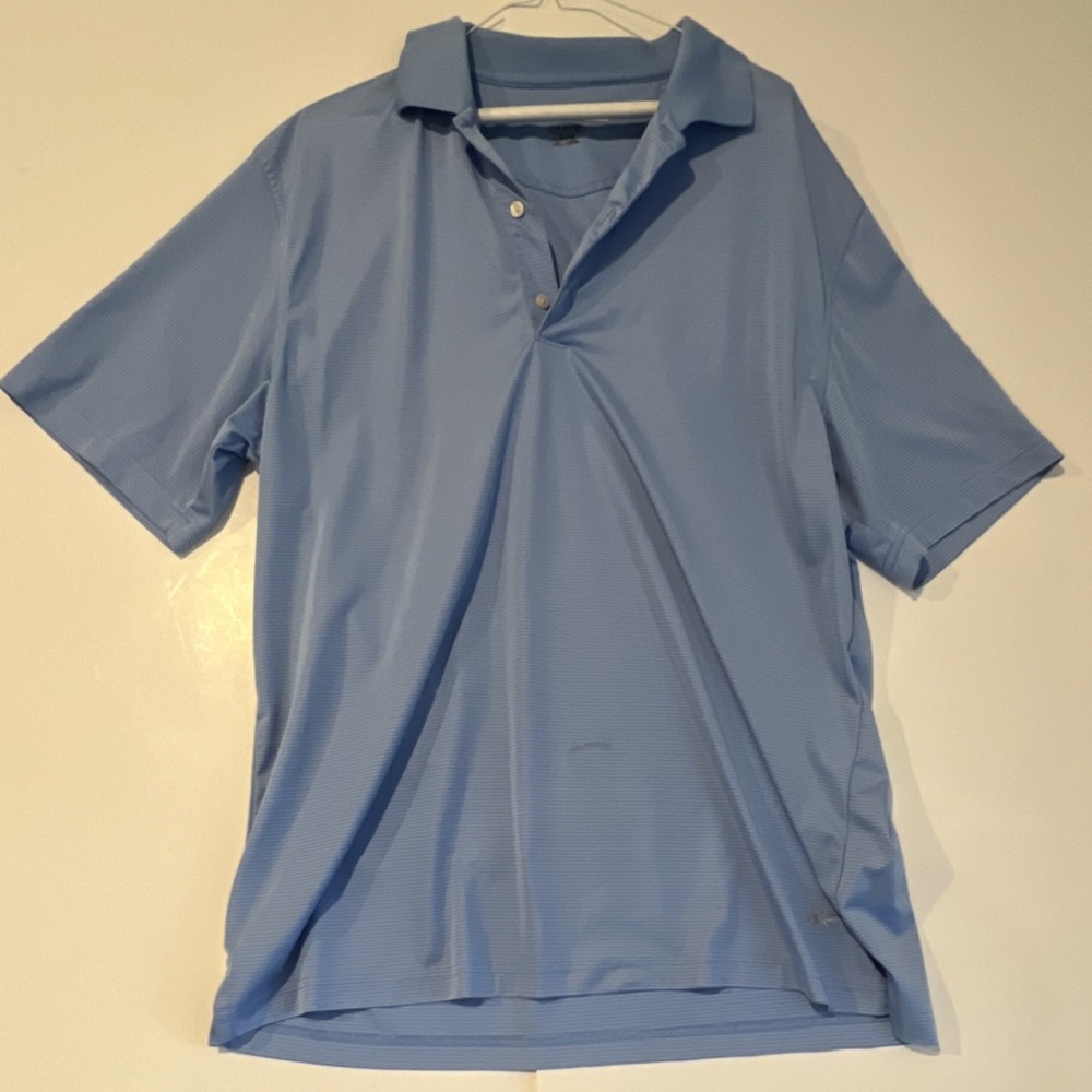 Greg Norman Play Dry Moisture Wicking Blue‎ Golf Polo Shirt Men's XL